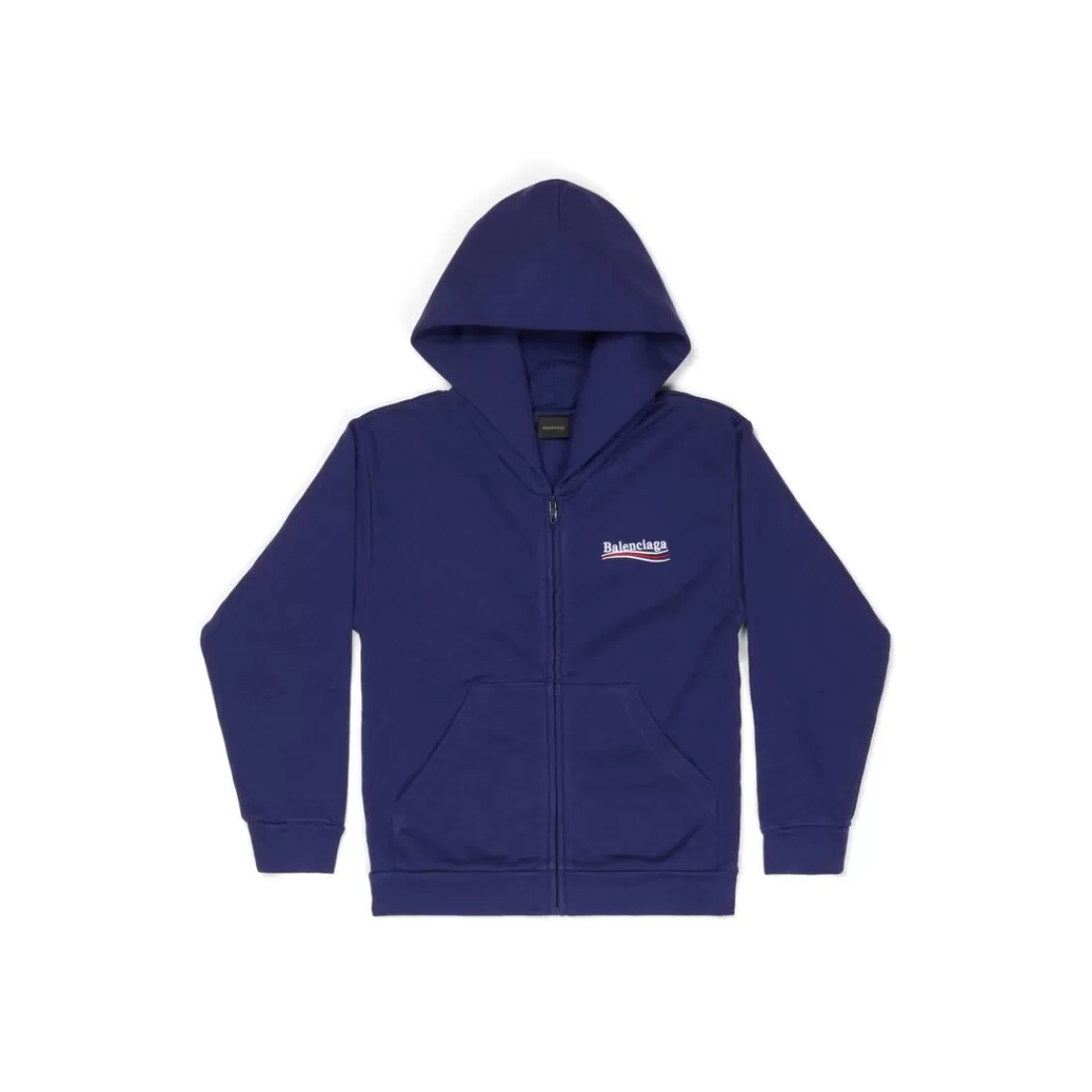 KIDS | KIDS>Balenciaga Bambini - Hoodie Political Campaign Con Cerniera in Blu Cielo