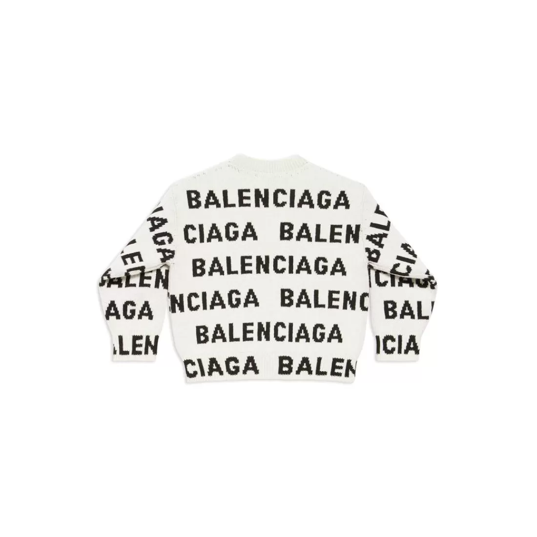 KIDS | KIDS>Balenciaga Bambini - Pullover Bal Horizontal Allover in Bianco/nero