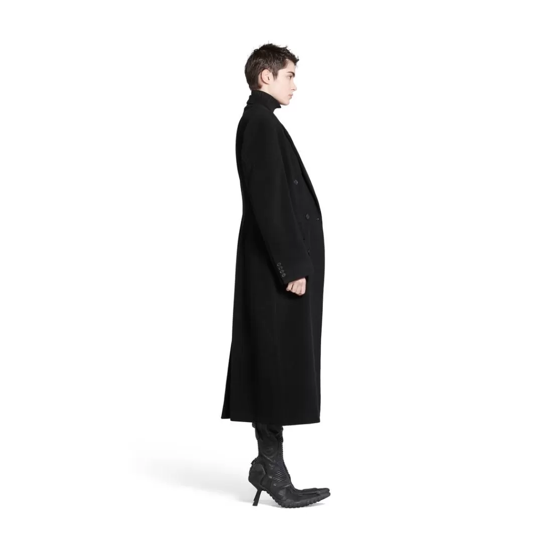 CAPPOTTI E GIACCHE | CAPPOTTI E GIACCHE>Balenciaga Cappotto Cinched da Donna in Nero