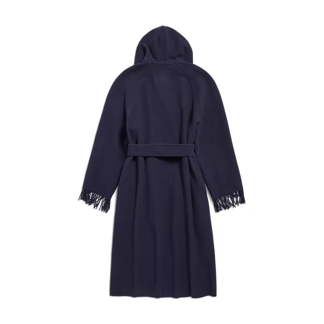 CAPPOTTI E GIACCHE | CAPPOTTI E GIACCHE>Balenciaga Cappotto Con Frange da Donna in Blu Scuro