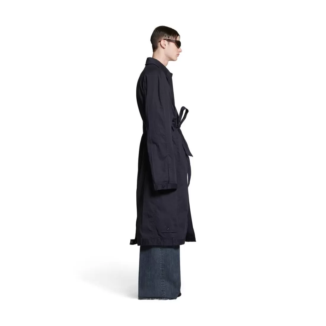 CAPPOTTI E GIACCHE | CAPPOTTI E GIACCHE>Balenciaga Cappotto Deconstructed in Blu Scuro