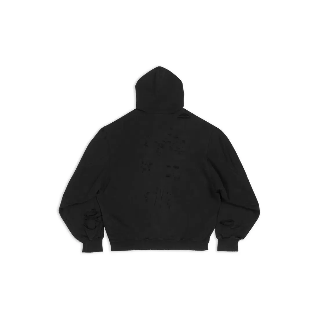 FELPE | FELPE>Balenciaga Caps Destroyed Hoodie in Nero