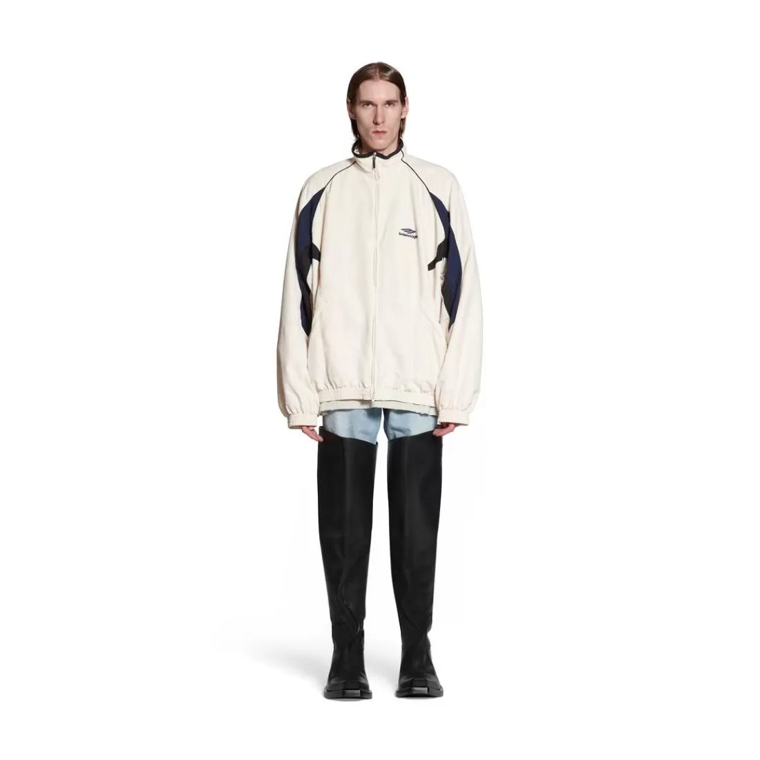 CAPPOTTI E GIACCHE | CAPPOTTI E GIACCHE>Balenciaga Giacca Tracksuit 3b Sports Icon Medium Fit in Bianco
