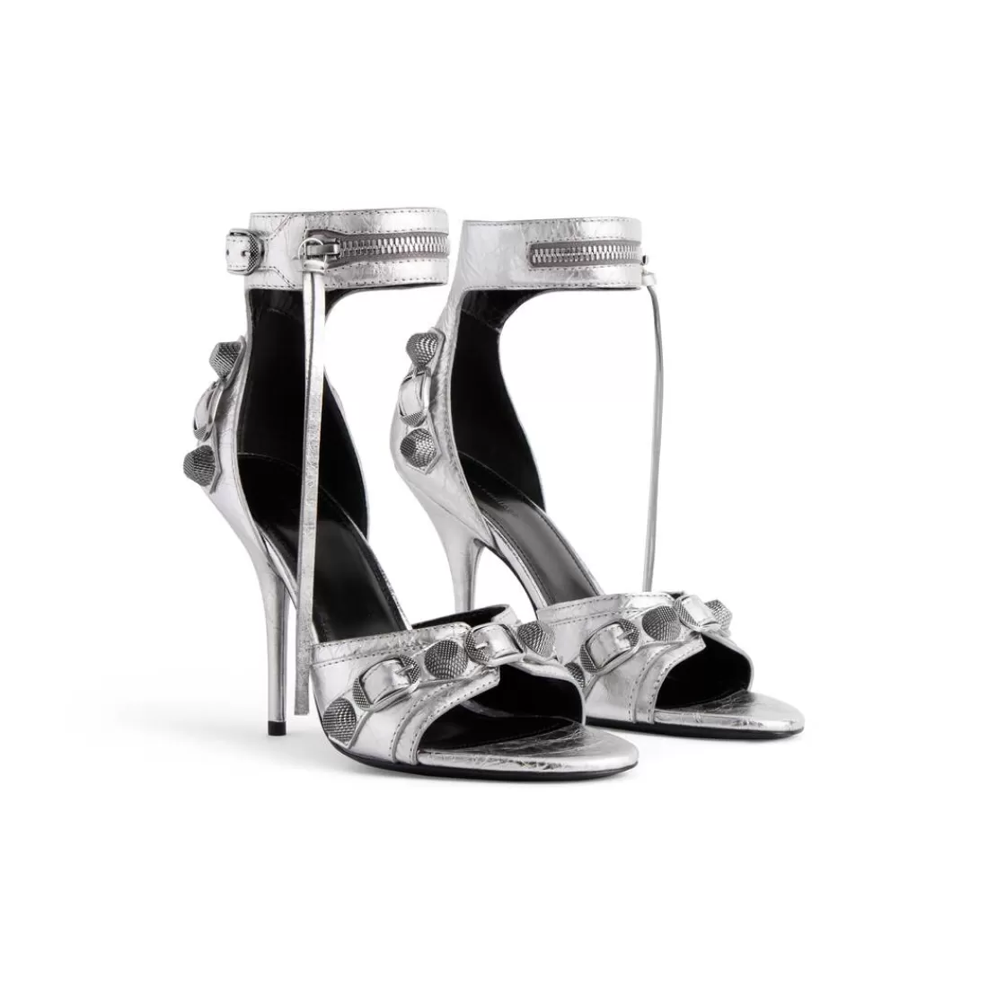 CAGOLE | CAGOLE>Balenciaga Sandali Cagole 110 Mm Metallizzati da Donna in Argento