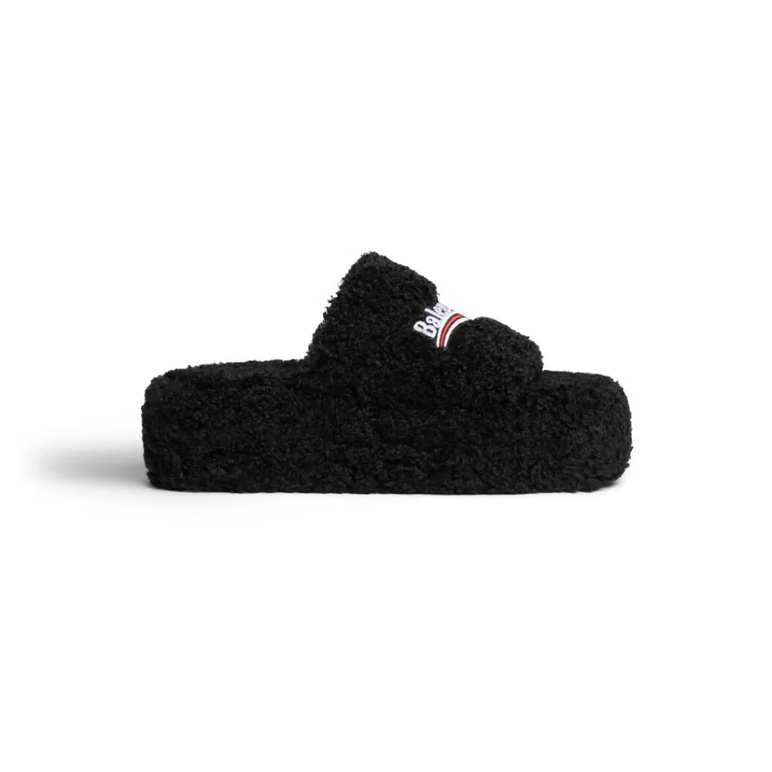 SANDALI E SLIP-ON | SANDALI E SLIP-ON>Balenciaga Sandali Con Zeppa Furry da Donna in Nero