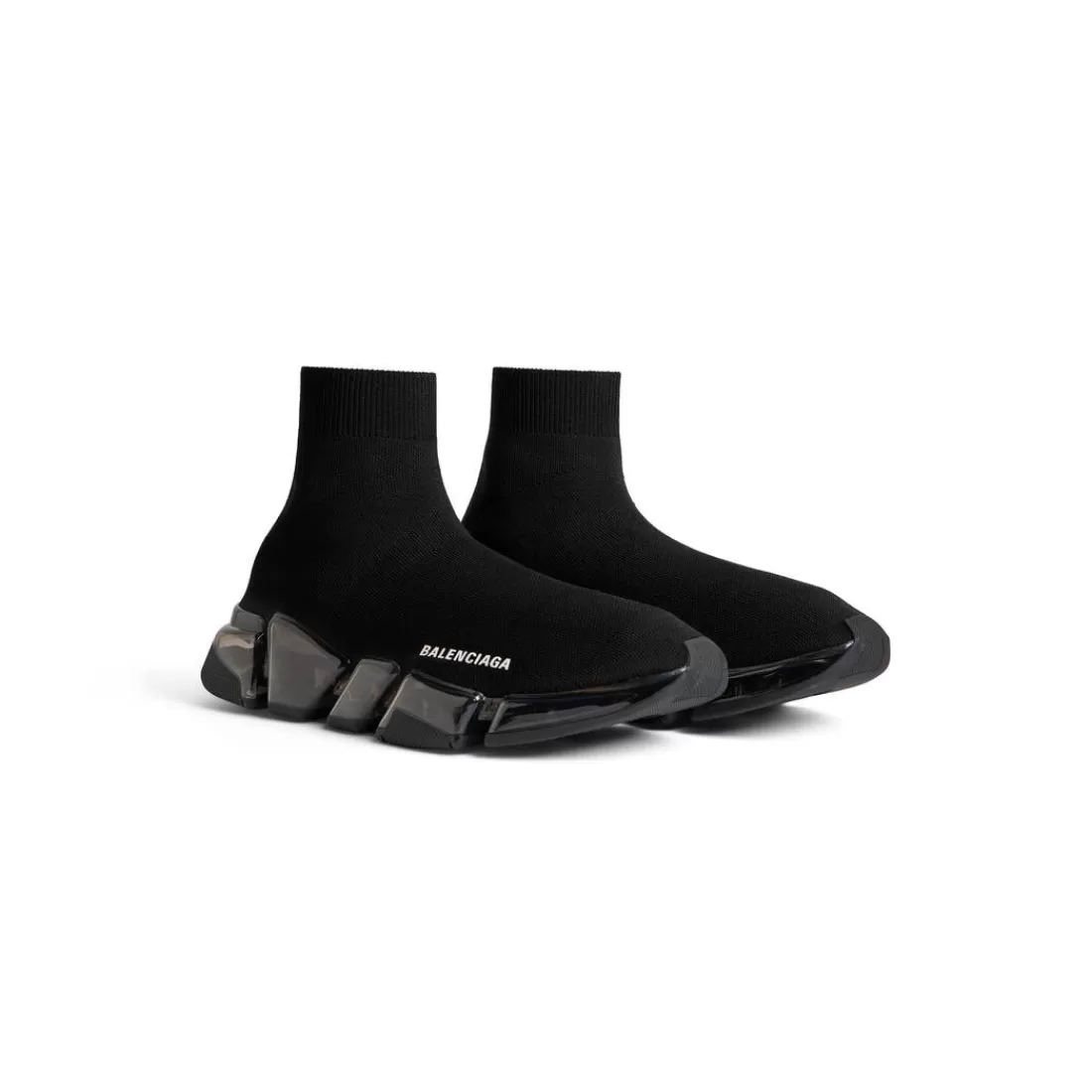 SPEED | SPEED>Balenciaga Sneaker Speed 2.0 Full Clear Sole In Maglia Riciclata  da Donna in Nero