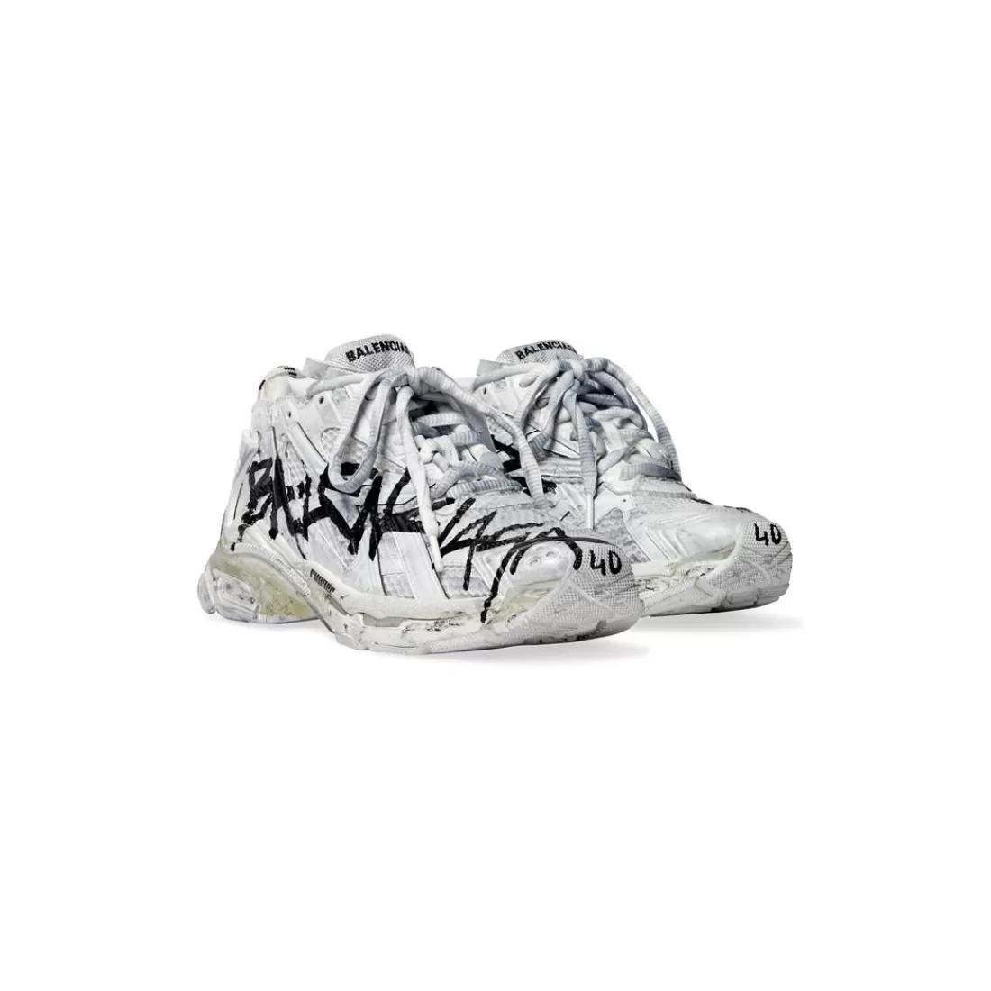 RUNNER | RUNNER>Balenciaga Sneakers Runner Graffiti da Donna in Bianco