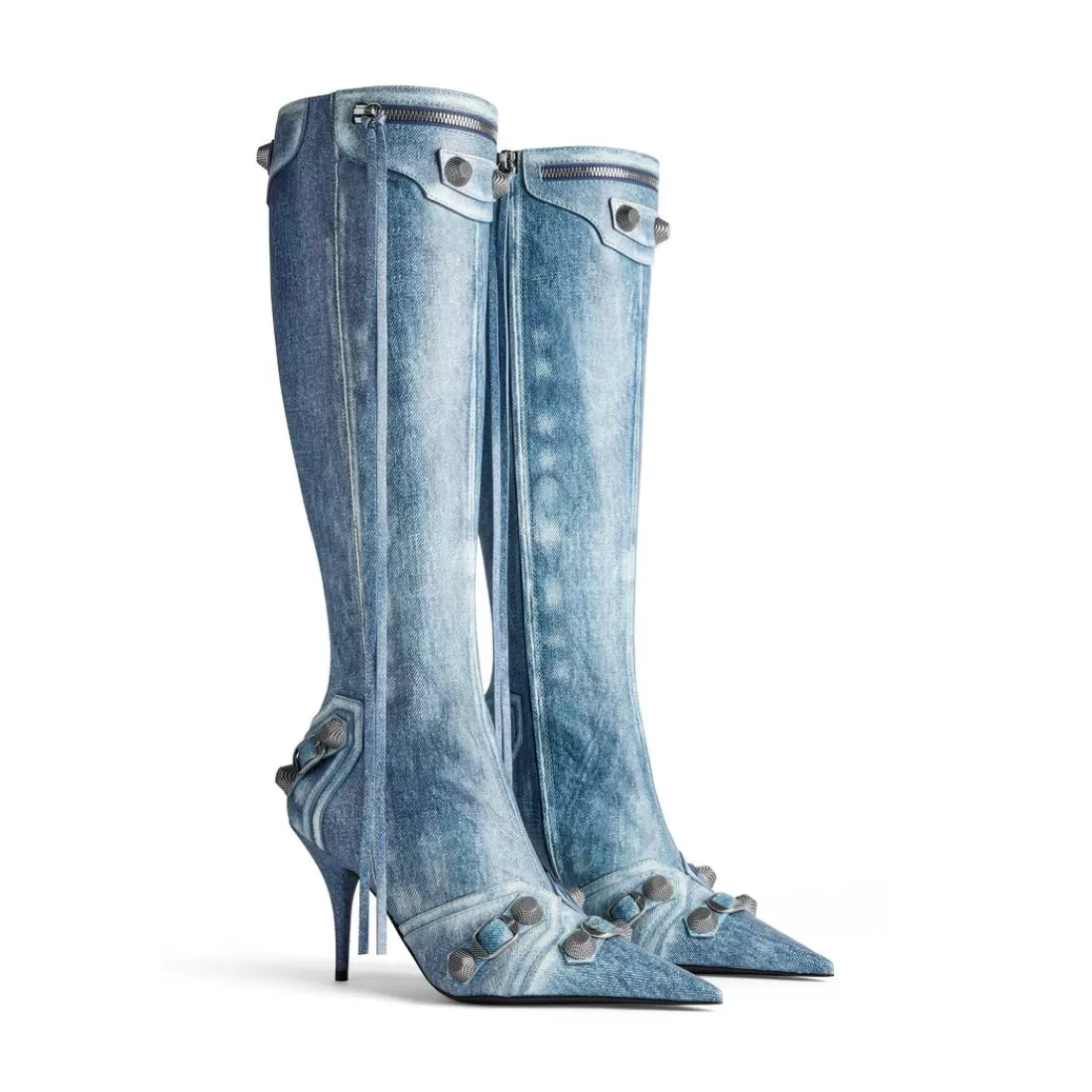CAGOLE | CAGOLE>Balenciaga Stivali Cagole 90 Mm Stampa Denim da Donna in Blu