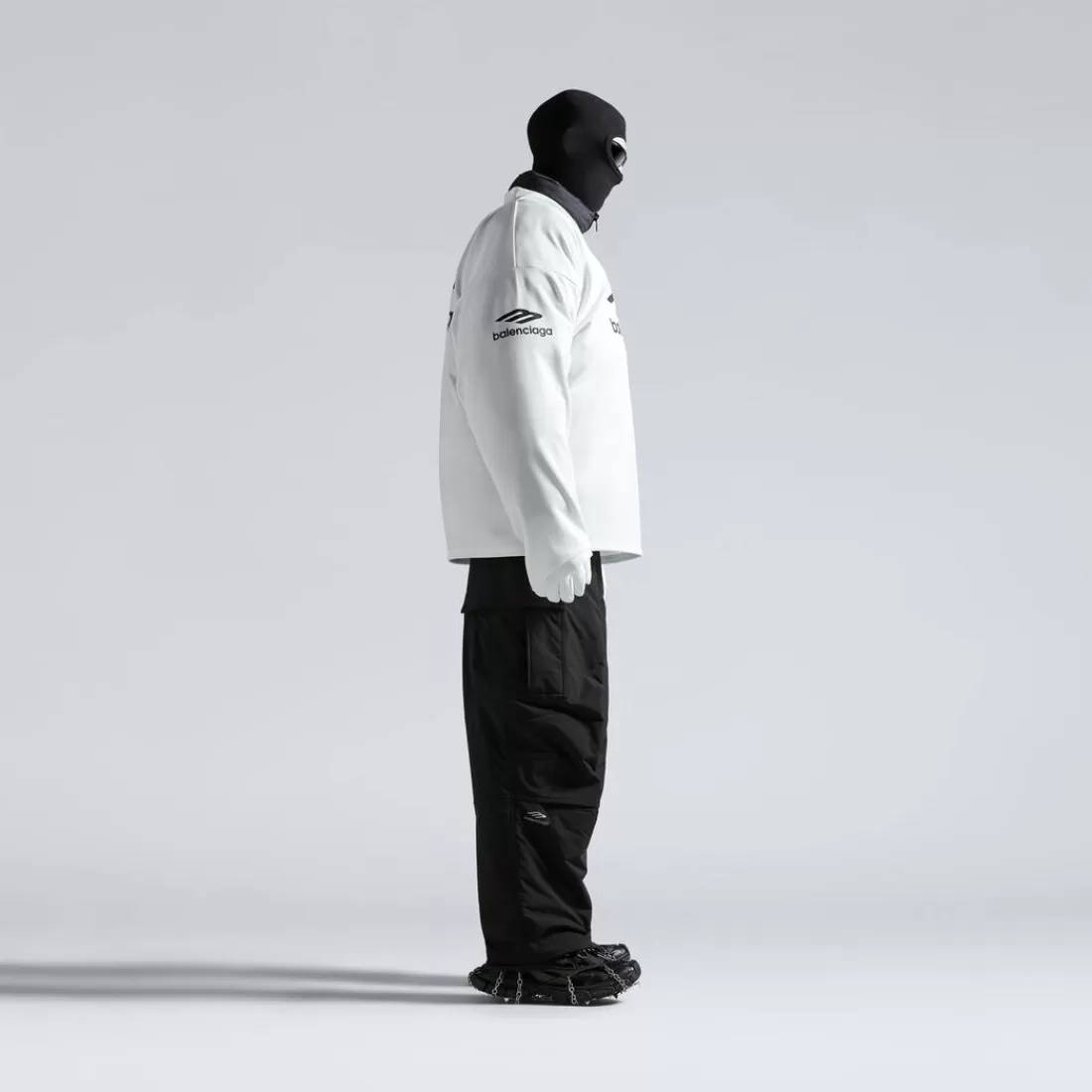 T-SHIRTS | T-SHIRTS>Balenciaga T-shirt A Maniche Lunghe Ski 3b Sports Icon Large Fit in Bianco