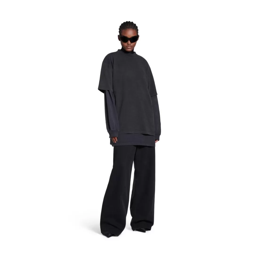 T-SHIRTS | T-SHIRTS>Balenciaga T-shirt Back Large Fit da Donna in Nero