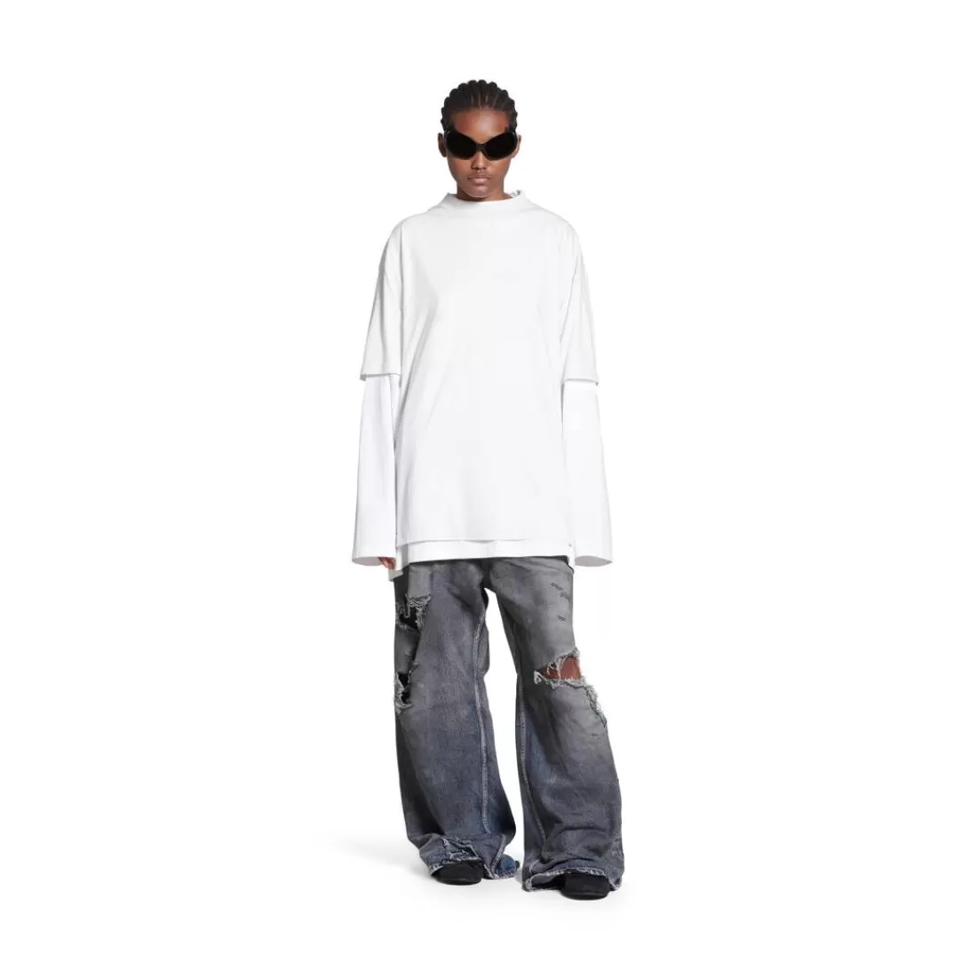 T-SHIRTS | T-SHIRTS>Balenciaga T-shirt Medium Fit in Bianco