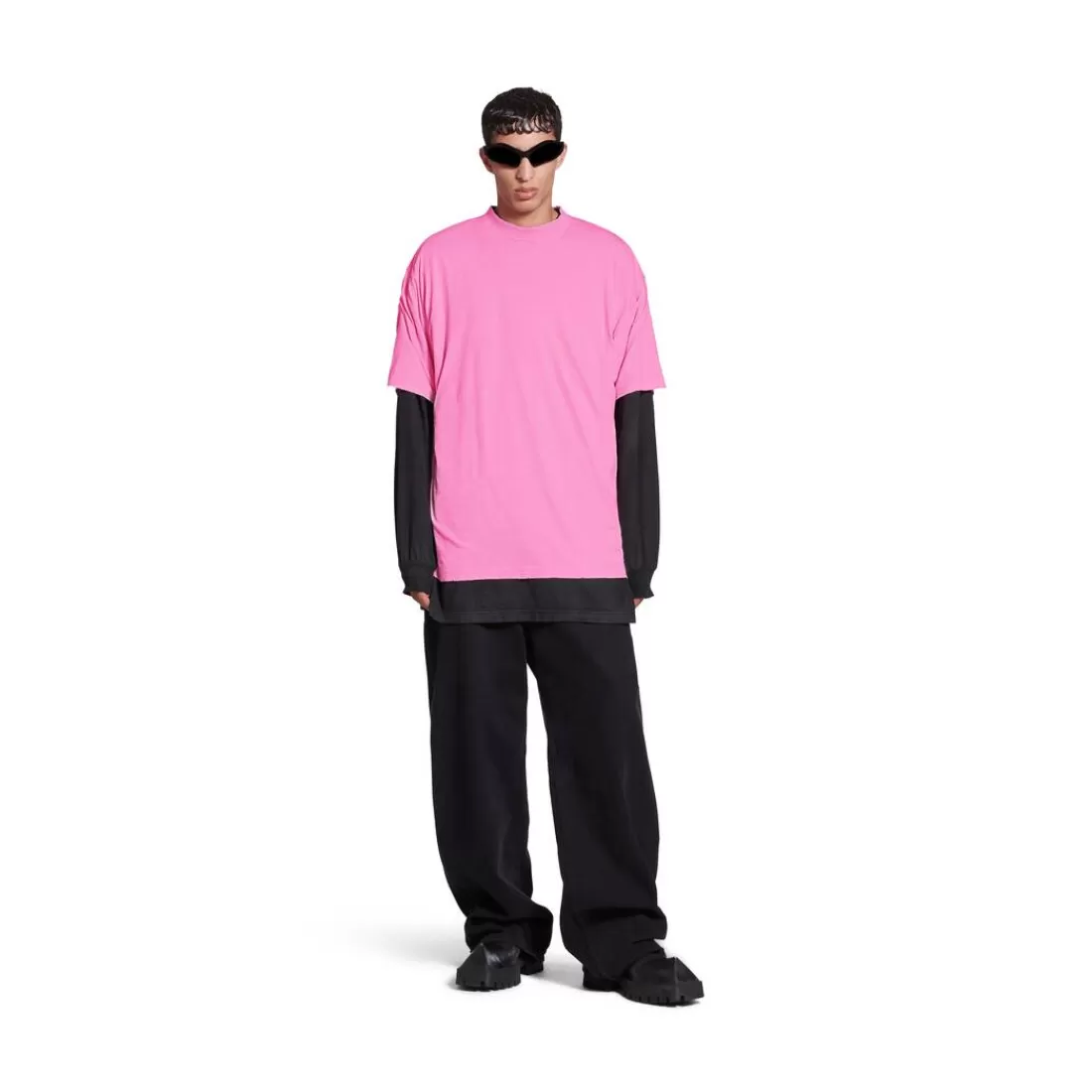 T-SHIRTS | T-SHIRTS>Balenciaga T-shirt Medium Fit in Rosa/nero