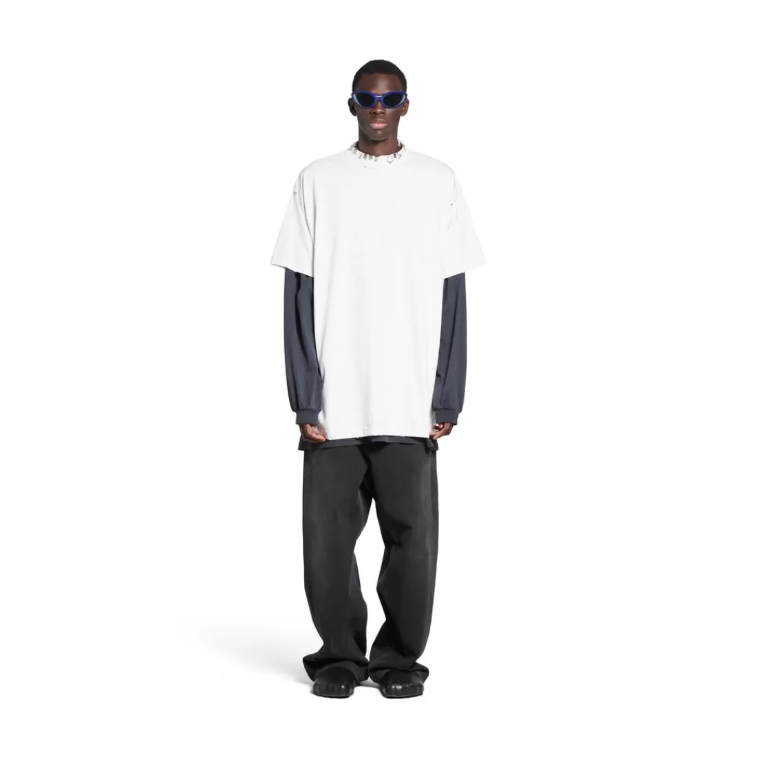 T-SHIRTS | T-SHIRTS>Balenciaga T-shirt Pierced Oversize in Bianco