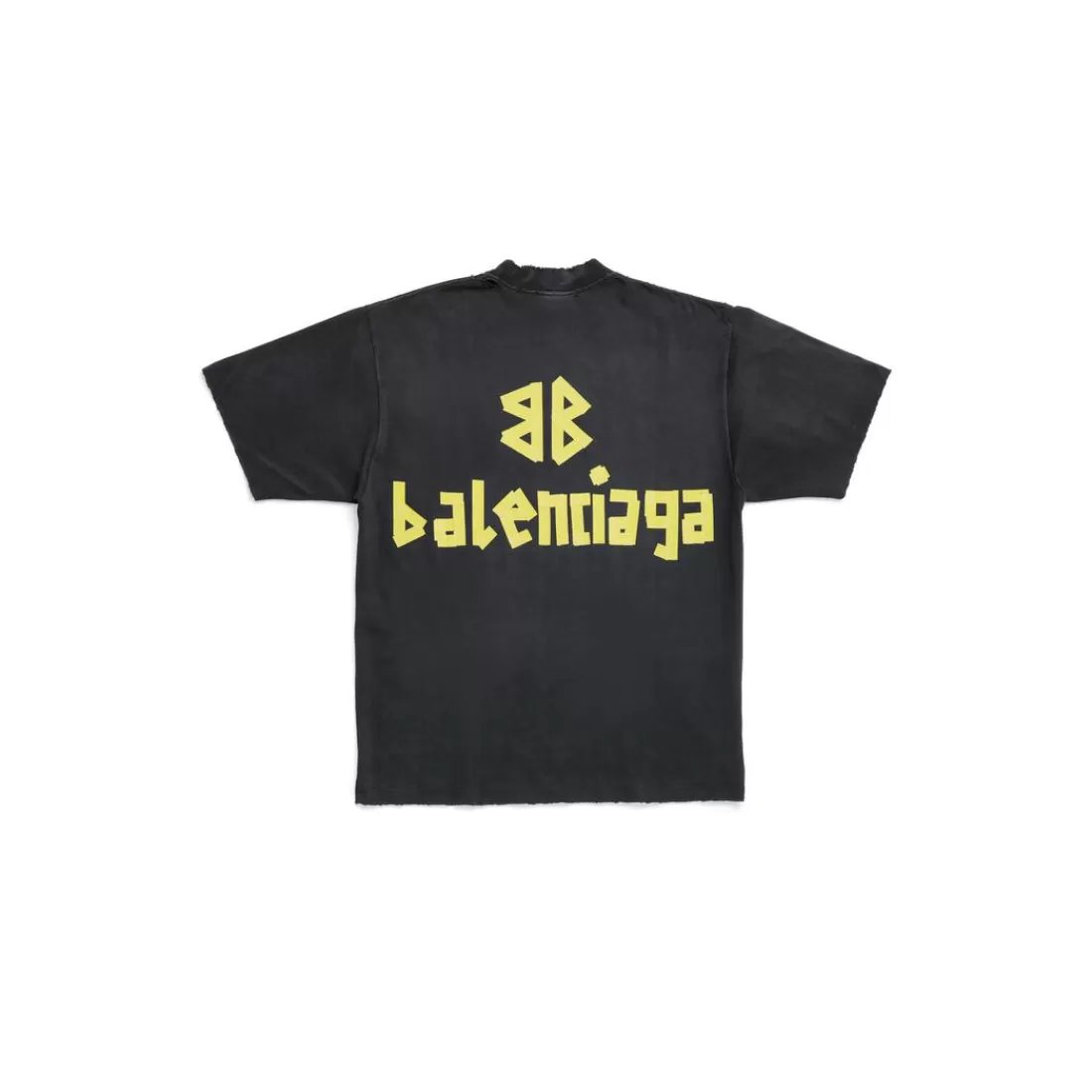 T-SHIRTS | T-SHIRTS>Balenciaga T-shirt Tape Type Medium Fit in Nero Délavé